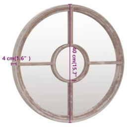 Berkfield Garden Mirror Sand 40X4 Cm Iron Round For Outdoor Use - thumbnail 6