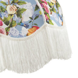 Happy Homewares Victorian Empire Lamp Shade In Sky Blue With Colourful Floral Decor - thumbnail 4