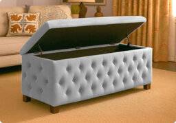 180Cm Wide Empire Ottoman Storage Box With Legs, Sapphire Blue Velvet Chesterfield Upholstered Ottoman Footstool Coffee Table - thumbnail 6