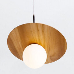 Luminosa Lighting Elstead Orbit Dome Pendant Ceiling Light Teak - thumbnail 5
