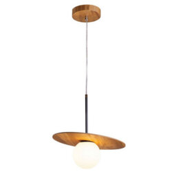 Luminosa Lighting Elstead Orbit Dome Pendant Ceiling Light Teak - thumbnail 3