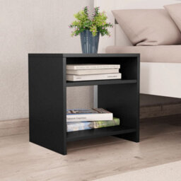 Berkfield Bedside Cabinet Black 40X30X40 Cm Engineered Wood - thumbnail 1