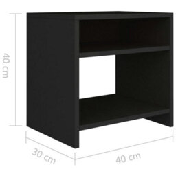 Berkfield Bedside Cabinet Black 40X30X40 Cm Engineered Wood - thumbnail 6