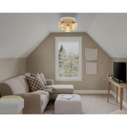 Luminosa Lighting Luminosa Antonio Shade Cluster Ceiling Light Matt Beige 3X E27 - thumbnail 2