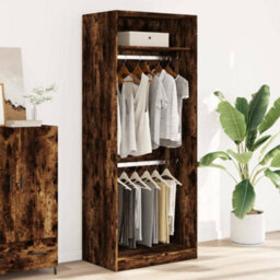 Berkfield Wardrobe Smoked Oak 80X50X200 Cm Engineered Wood - thumbnail 3