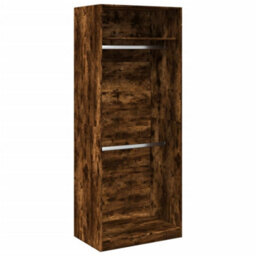 Berkfield Wardrobe Smoked Oak 80X50X200 Cm Engineered Wood - thumbnail 2