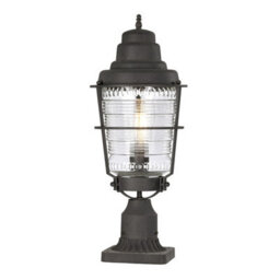 Luminosa Lighting Elstead Kichler Chance Harbor Outdoor 1 Light Pedestal Lantern Weathered Zinc Ip44 - thumbnail 1