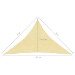 Berkfield Sunshade Sail 160 G/m2 Beige 3X3X4.2 M Hdpe - thumbnail 6