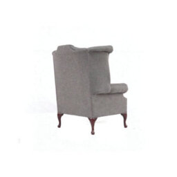 Chesterfield High Back Wing Chair Charles Slate Real Linen Fabric In Queen Anne Style - thumbnail 8
