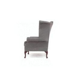 Chesterfield High Back Wing Chair Charles Slate Real Linen Fabric In Queen Anne Style - thumbnail 5