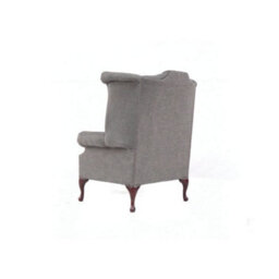 Chesterfield High Back Wing Chair Charles Slate Real Linen Fabric In Queen Anne Style - thumbnail 7