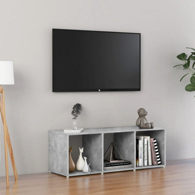 Berkfield Tv Cabinet Concrete Grey 107X35X37 Cm Engineered Wood - image 1