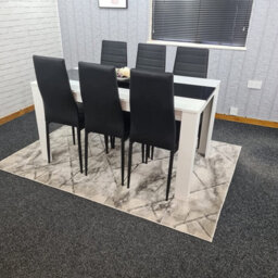 Kitchen Dining Set For 6 Wooden Dining Table And 6 Black Chairs Dining Set For 6 Furniture Kosy Koala - thumbnail 3