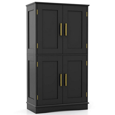 Kitchen Cupboard Cabinet Bathroom Floor Storage Cabinet-Black - image 1