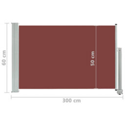 Walplus Patio Retractable Side Awning Garden Sun Shade Canopy Gazebo For Back Door, Porch, Patio 60X300 Cm Brown - thumbnail 8