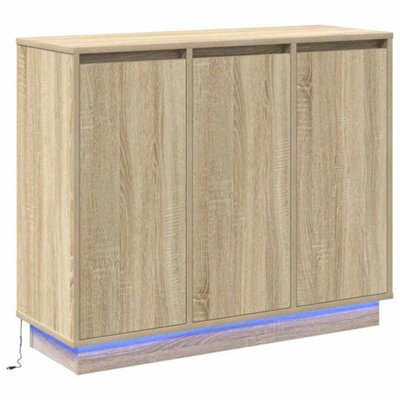 Berkfield Modern Led Sideboard In Sonoma Oak - 90X32X75 Cm - Engineered Wood - image 1