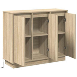 Berkfield Modern Led Sideboard In Sonoma Oak - 90X32X75 Cm - Engineered Wood - thumbnail 7
