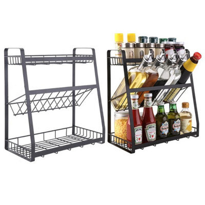 Metal Storage Rack Unit Shelf Space Saving Tidy Organizer Cupboard Kitchen Home - image 1