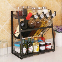 Metal Storage Rack Unit Shelf Space Saving Tidy Organizer Cupboard Kitchen Home - thumbnail 6