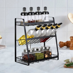 Metal Storage Rack Unit Shelf Space Saving Tidy Organizer Cupboard Kitchen Home - thumbnail 5