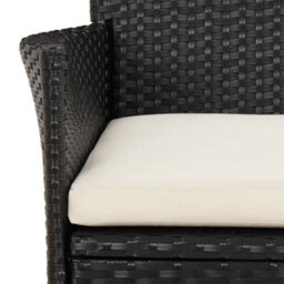 Garden Chairs With Cushions 4 Pcs Black Poly Rattan - thumbnail 7