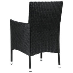 Garden Chairs With Cushions 4 Pcs Black Poly Rattan - thumbnail 6