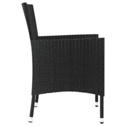 Garden Chairs With Cushions 4 Pcs Black Poly Rattan - thumbnail 5