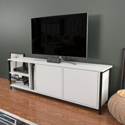 Decorotika Primrose Tv Stand Tv Unit For Tv's Up To 72 Inch Black And White - thumbnail 3