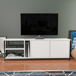 Decorotika Primrose Tv Stand Tv Unit For Tv's Up To 72 Inch Black And White