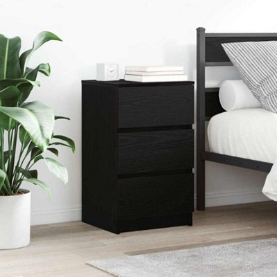 Berkfield Bedside Cabinet With 3 Drawers Black 39X35X65 Cm - image 1