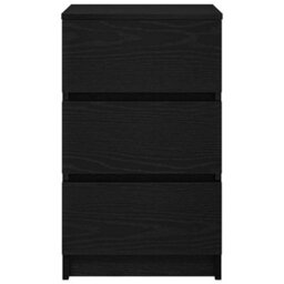 Berkfield Bedside Cabinet With 3 Drawers Black 39X35X65 Cm - thumbnail 6