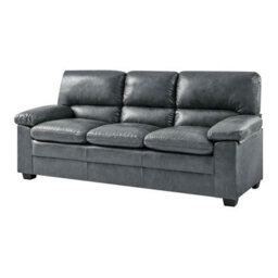 Bravich Oxford  Slate Grey Faux Leather Sofa - 3 Seater - thumbnail 2