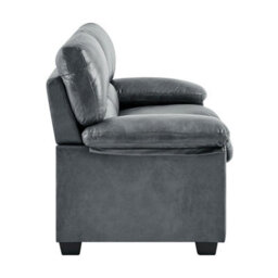 Bravich Oxford  Slate Grey Faux Leather Sofa - 3 Seater - thumbnail 8