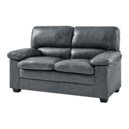 Bravich Oxford  Slate Grey Faux Leather Sofa - 3 Seater - thumbnail 9
