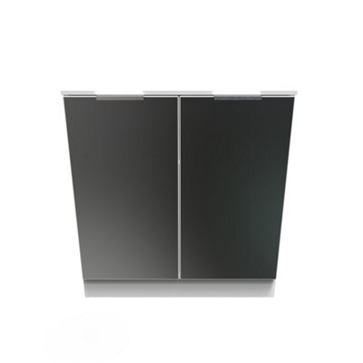 Dover 2 Door Sideboard In Black Gloss & White Matt (Ready Assembled) - image 1