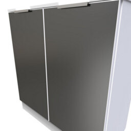 Dover 2 Door Sideboard In Black Gloss & White Matt (Ready Assembled) - thumbnail 4