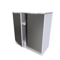 Dover 2 Door Sideboard In Black Gloss & White Matt (Ready Assembled) - thumbnail 5