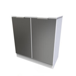 Dover 2 Door Sideboard In Black Gloss & White Matt (Ready Assembled) - thumbnail 3