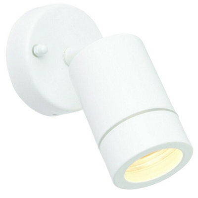 Ip44 Outdoor Adjustable Spotlight Gloss White Gu10 Dimmable Accent Downlight - image 1