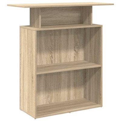 Berkfield Durable Reception Desk Sonoma Oak 100X40X104 Cm Engineered Wood