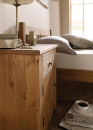 LPD Havana Pine Bedside Cabinet With One Storage Drawer & One Single Door Cupboard - thumbnail 3