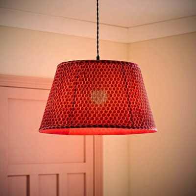 Valuelights Malina Double Pink Large Pleated Tapered Easy Fit Lamp Shade (D) 45Cm And Bulb - image 1