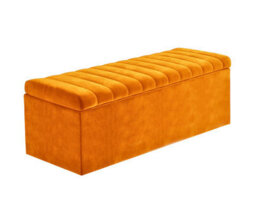 Safar 3Ft Wide Ottoman Storage Box - Burnt Orange Plush Velvet Ottoman Bench With Storage - thumbnail 4