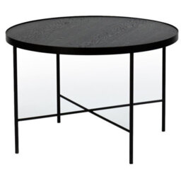 Tre 600 Elegant Coffee Table 60X60 Cm With Metal Legs Modern Durable Living Room Design Black Oak - thumbnail 4