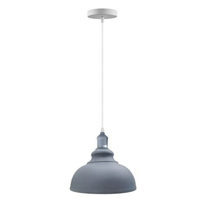 Ledsone Modern Pendant Light 29 Cm Curvy Grey Shade Industrial Hanging Ceiling Lamp For Dining Room Bar Club Restaurant Uk - image 1