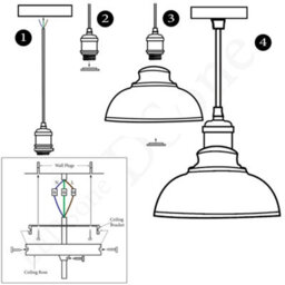 Ledsone Modern Pendant Light 29 Cm Curvy Grey Shade Industrial Hanging Ceiling Lamp For Dining Room Bar Club Restaurant Uk - thumbnail 5