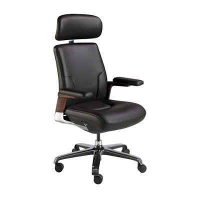 Angel Cerda Black Leatherette Swivel Office Chair - image 1