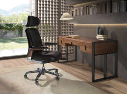 Angel Cerda Black Leatherette Swivel Office Chair - thumbnail 6