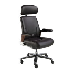 Angel Cerda Black Leatherette Swivel Office Chair - thumbnail 1