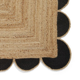 eXtreme Savannah Jute Scallop Black Natural Rug 60 X 230Cm - thumbnail 2
